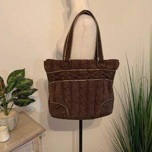 🎉 SALE 🎉 Brown Knit Tote Bag